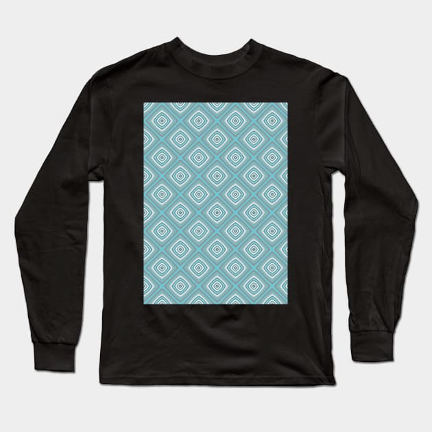 Turquoise and Teal Diamonds Long Sleeve T-Shirt by erichristy